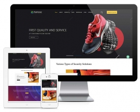 响应式鞋业外贸企业网站模板31327